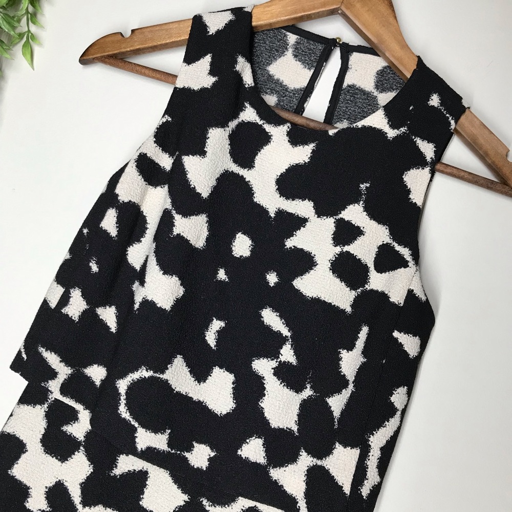 Banana Republic Black + Cream Dress Size 00P - Picture 2 of 8